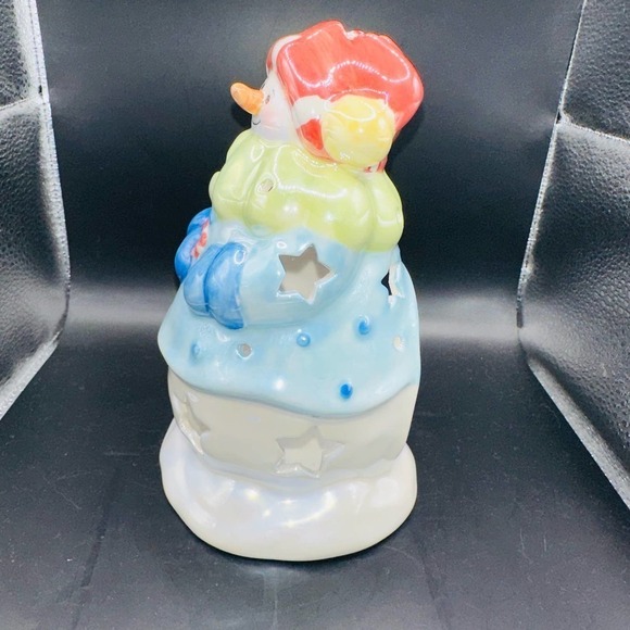 NWT Yankee Candle Christmas Snowman Tea Light Holder 2001 - Picture 2 of 7